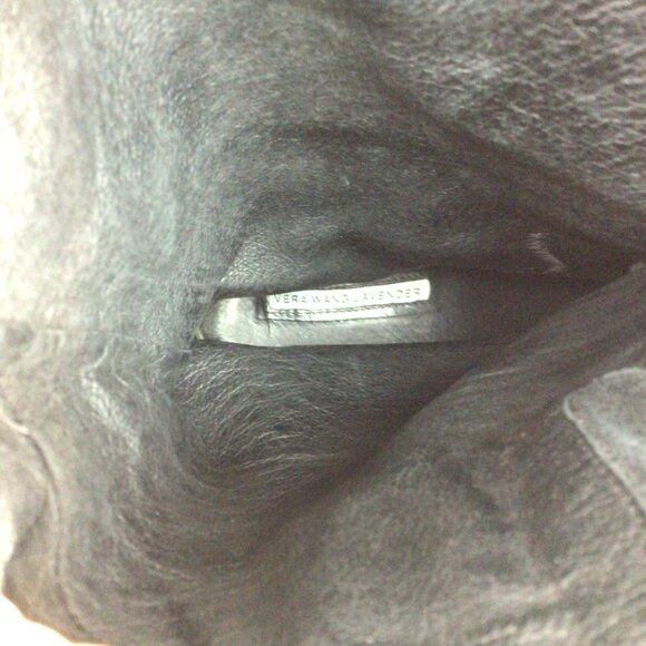 Vera Wang Lavender Uma Embellished Combat Moto Leather Mid-Calf Boots Womens 9.5 - Picture 14 of 14